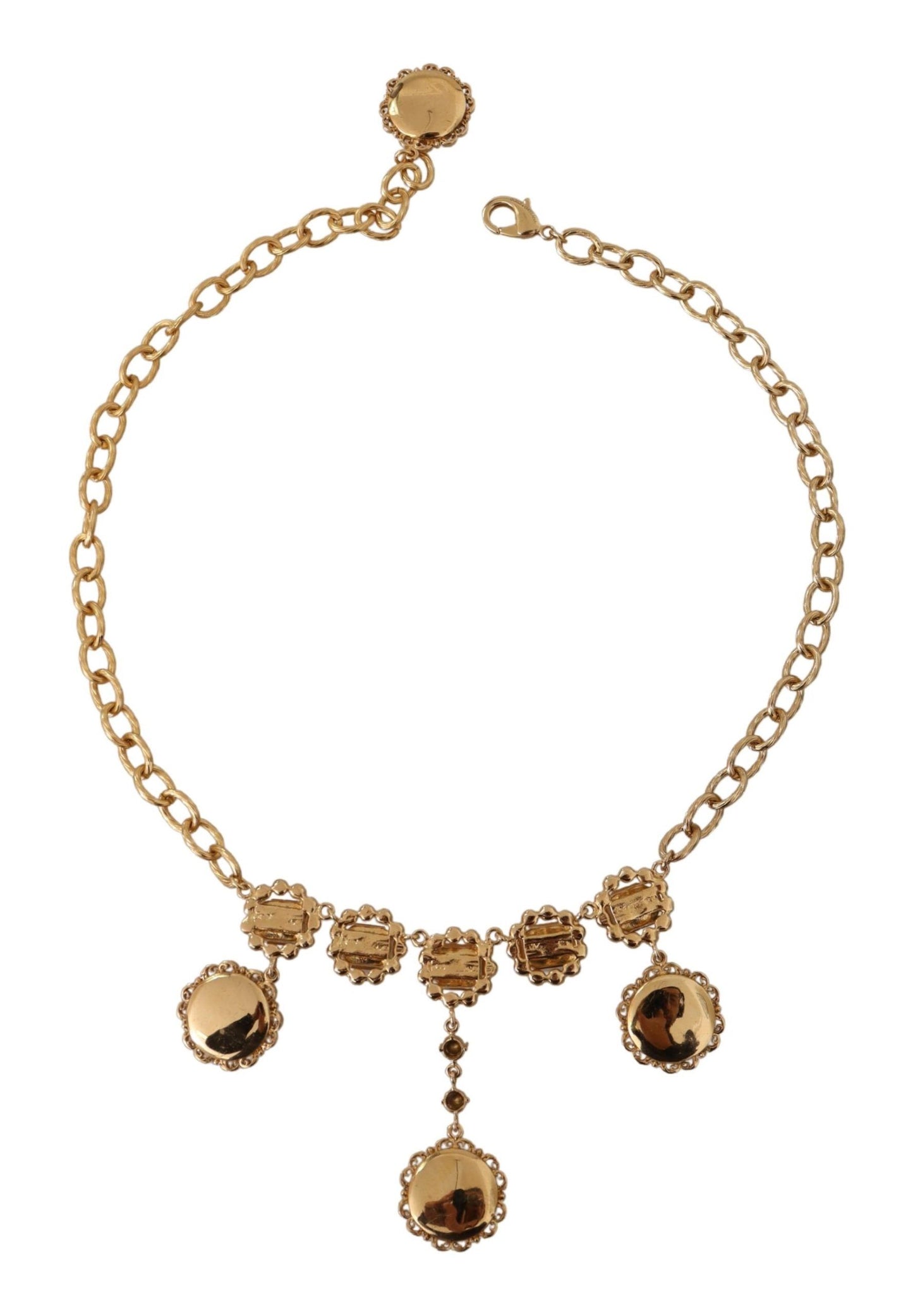 Dolce &amp; Gabbana – Statement-Halskette mit goldener Uhr und Kristallen