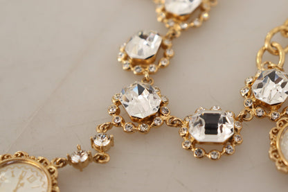 Dolce &amp; Gabbana – Statement-Halskette mit goldener Uhr und Kristallen
