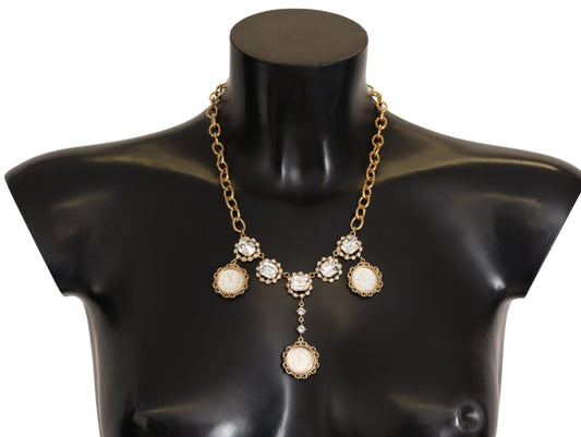 Dolce &amp; Gabbana – Statement-Halskette mit goldener Uhr und Kristallen