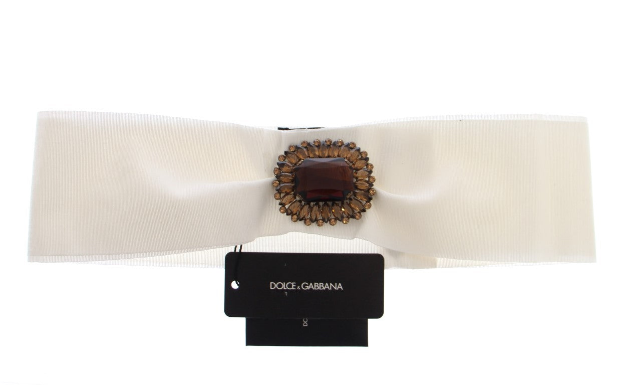 Dolce &amp; Gabbana – breiter Laufsteggürtel aus Messing mit weißem Kristall