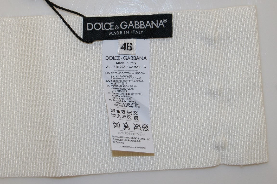 Dolce &amp; Gabbana – breiter Laufsteggürtel aus Messing mit weißem Kristall
