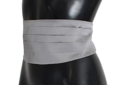 Dolce &amp; Gabbana Grauer Taillengürtel Seidenkummerbund
