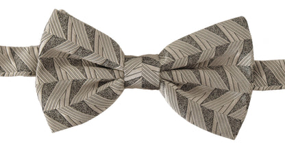 Dolce &amp; Gabbana – Graue Papillon-Fliege aus 100 % Seide mit verstellbarem Hals