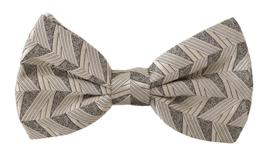 Dolce &amp; Gabbana – Graue Papillon-Fliege aus 100 % Seide mit verstellbarem Hals