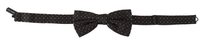 Dolce &amp; Gabbana – Grau gepunktete Papillon-Krawatte aus 100 % Seide