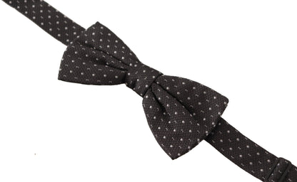 Dolce &amp; Gabbana – Grau gepunktete Papillon-Krawatte aus 100 % Seide