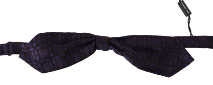 Dolce &amp; Gabbana Blaue, geometrische Seidenkrawatte mit verstellbarem Halsausschnitt und Papillon-Muster
