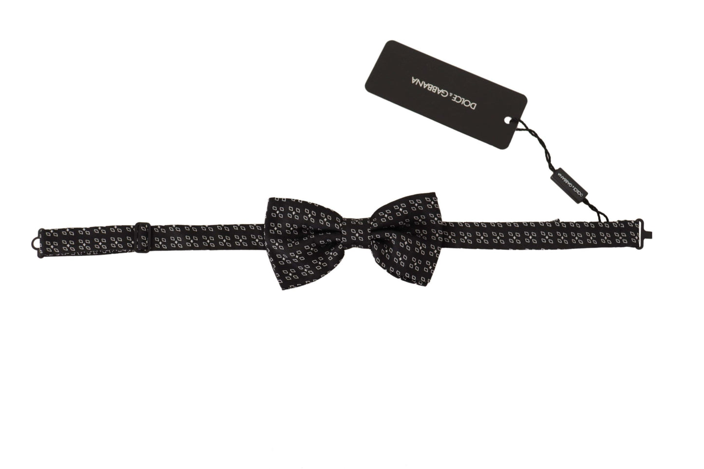 Dolce &amp; Gabbana – Schwarz-weiß gepunktete Papillon-Krawatte aus 100 % Seide