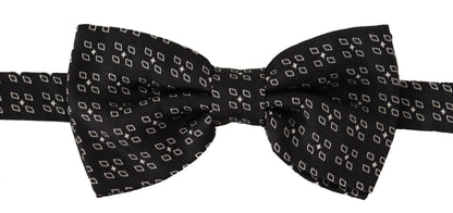 Dolce &amp; Gabbana – Schwarz-weiß gepunktete Papillon-Krawatte aus 100 % Seide