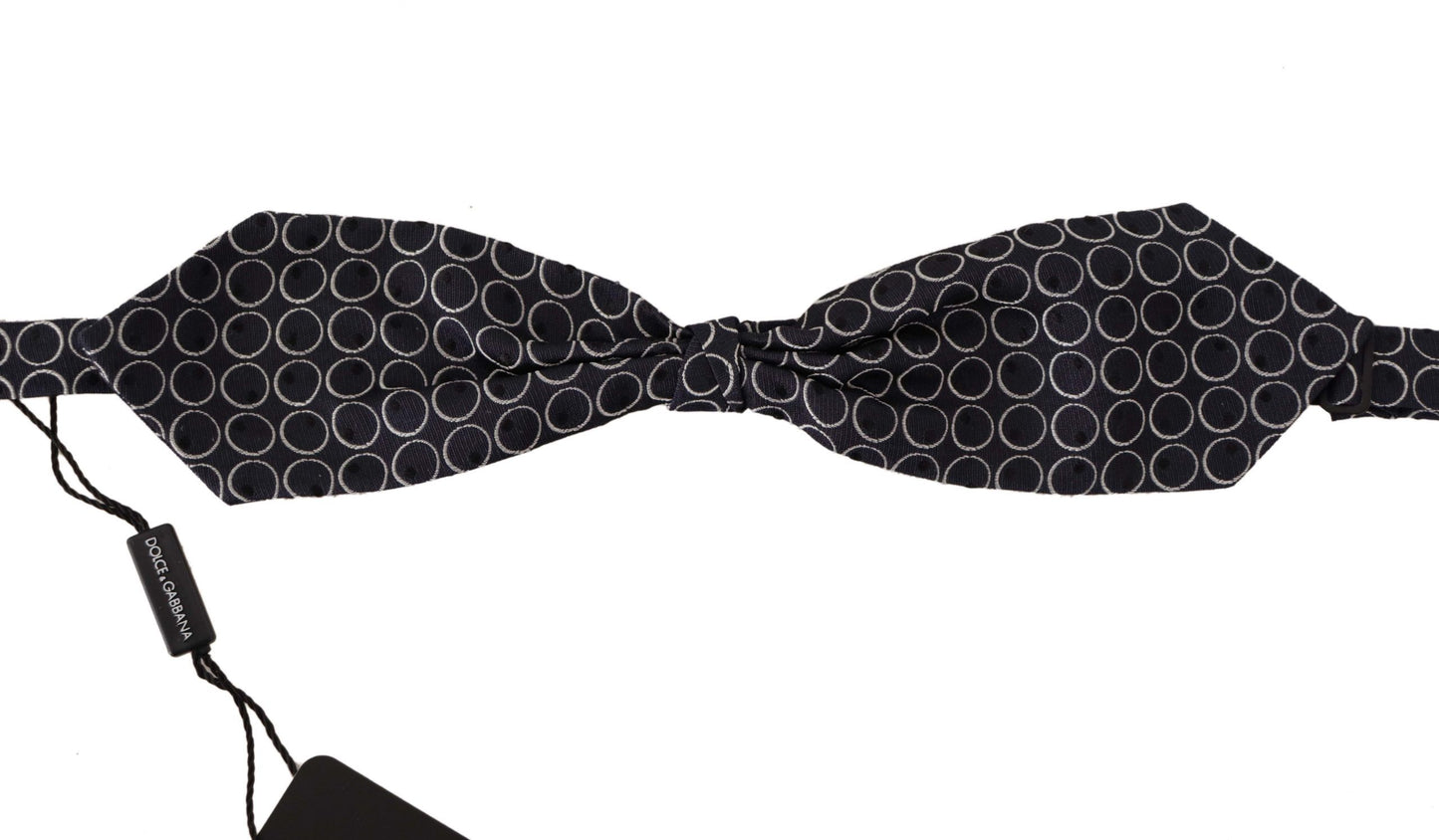 Dolce &amp; Gabbana – Schwarze, weiße, runde Papillon-Krawatte aus 100 % Seide