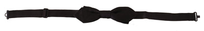 Dolce &amp; Gabbana – Schwarze, einfarbige Papillon-Krawatte aus 100 % Seide mit verstellbarem Hals