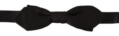 Dolce &amp; Gabbana – Schwarze, einfarbige Papillon-Krawatte aus 100 % Seide mit verstellbarem Hals