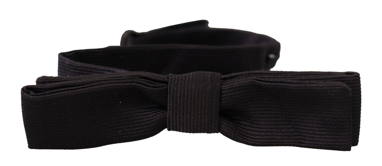 Dolce &amp; Gabbana – Schwarze Papillon-Krawatte aus 100 % Seide mit verstellbarem Hals