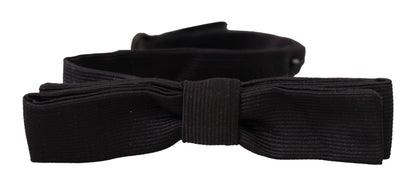 Dolce &amp; Gabbana – Schwarze Papillon-Krawatte aus 100 % Seide mit verstellbarem Hals