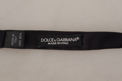 Dolce &amp; Gabbana – Schwarze Papillon-Krawatte aus 100 % Seide mit verstellbarem Hals