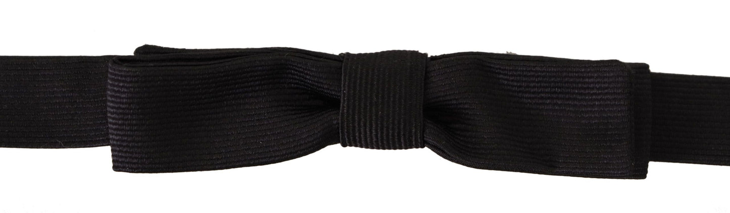 Dolce &amp; Gabbana – Schwarze Papillon-Krawatte aus 100 % Seide mit verstellbarem Hals