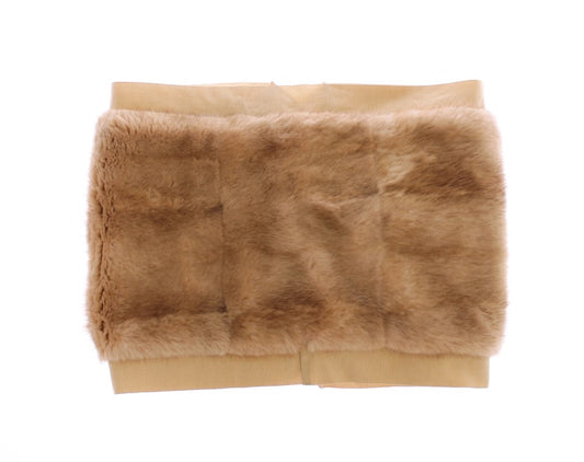 Dolce &amp; Gabbana Beige NERZ-Pelzschal Foulard Halstuch