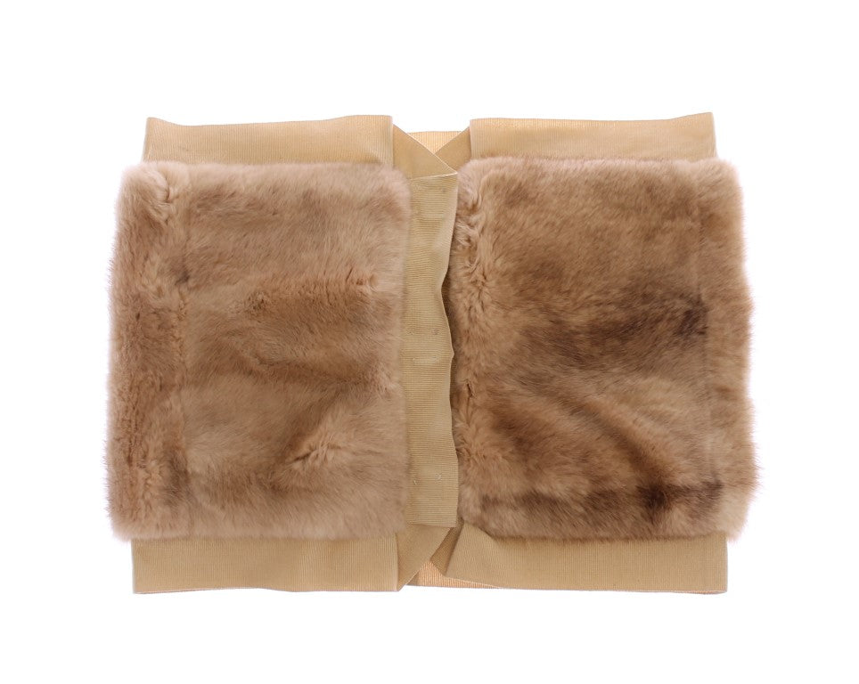 Dolce &amp; Gabbana Beige NERZ-Pelzschal Foulard Halstuch