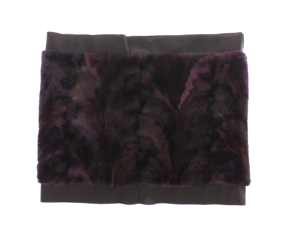 Dolce &amp; Gabbana Lila Nerzpelzschal Foulard Halstuch