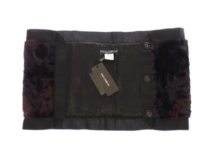 Dolce &amp; Gabbana Lila Nerzpelzschal Foulard Halstuch