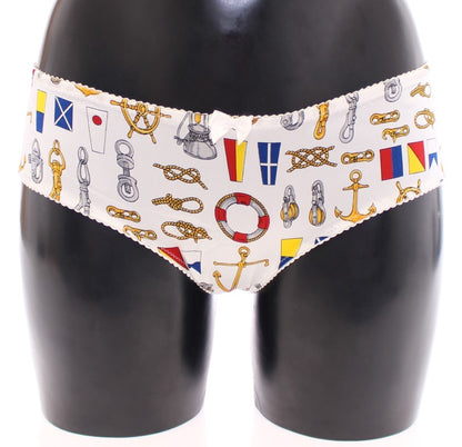 Dolce &amp; Gabbana – Weiße Matrosen-BH-Höschen-Stretch-Unterwäsche
