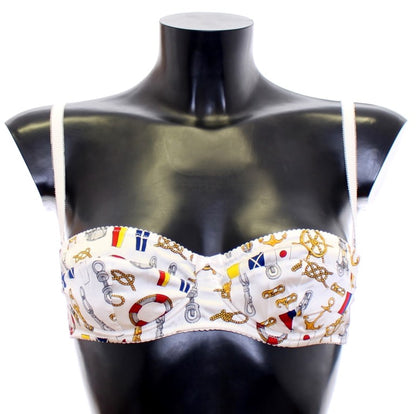 Dolce &amp; Gabbana – Weiße Matrosen-BH-Höschen-Stretch-Unterwäsche