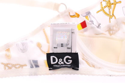 Dolce &amp; Gabbana – Weiße Matrosen-BH-Höschen-Stretch-Unterwäsche