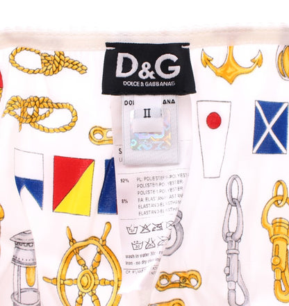 Dolce &amp; Gabbana – Weiße Matrosen-BH-Höschen-Stretch-Unterwäsche