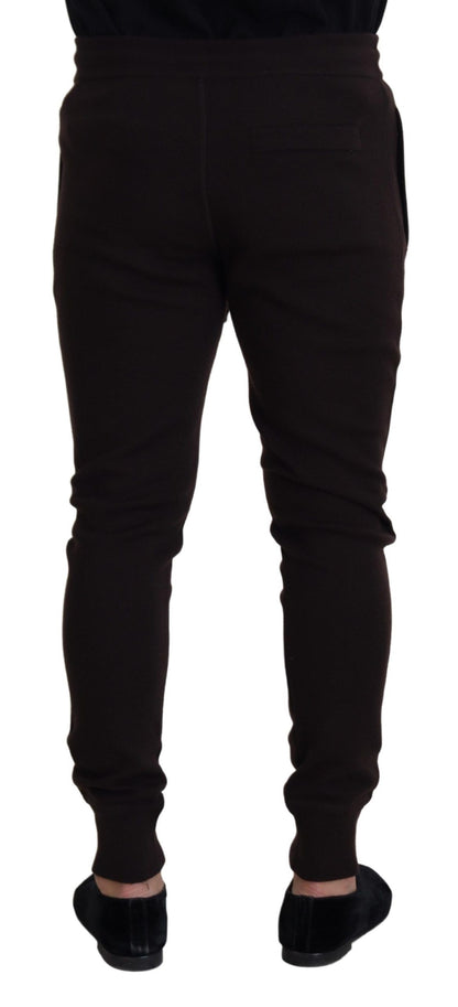 Dolce &amp; Gabbana Braune Kaschmirhose Unterteile Kordelzughose