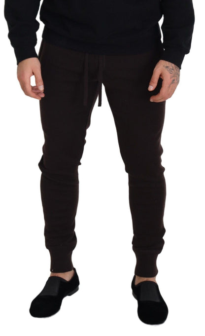 Dolce &amp; Gabbana Braune Kaschmirhose Unterteile Kordelzughose