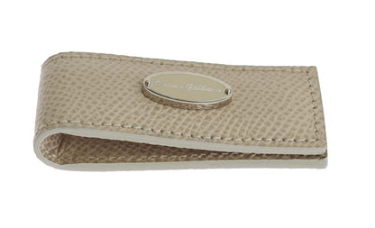 Dolce &amp; Gabbana Beige Leder Magnet Geldklammer