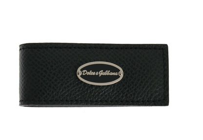 Dolce &amp; Gabbana Grüne Geldklammer aus Leder mit Magnet