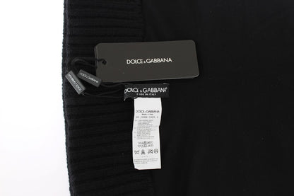 Dolce &amp; Gabbana – Schwarze Strickmütze mit Pailletten und Kapuze