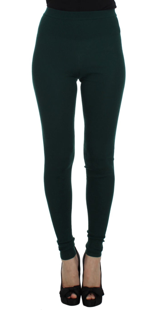 Dolce &amp; Gabbana Grüne Stretch-Strumpfhose aus Kaschmir