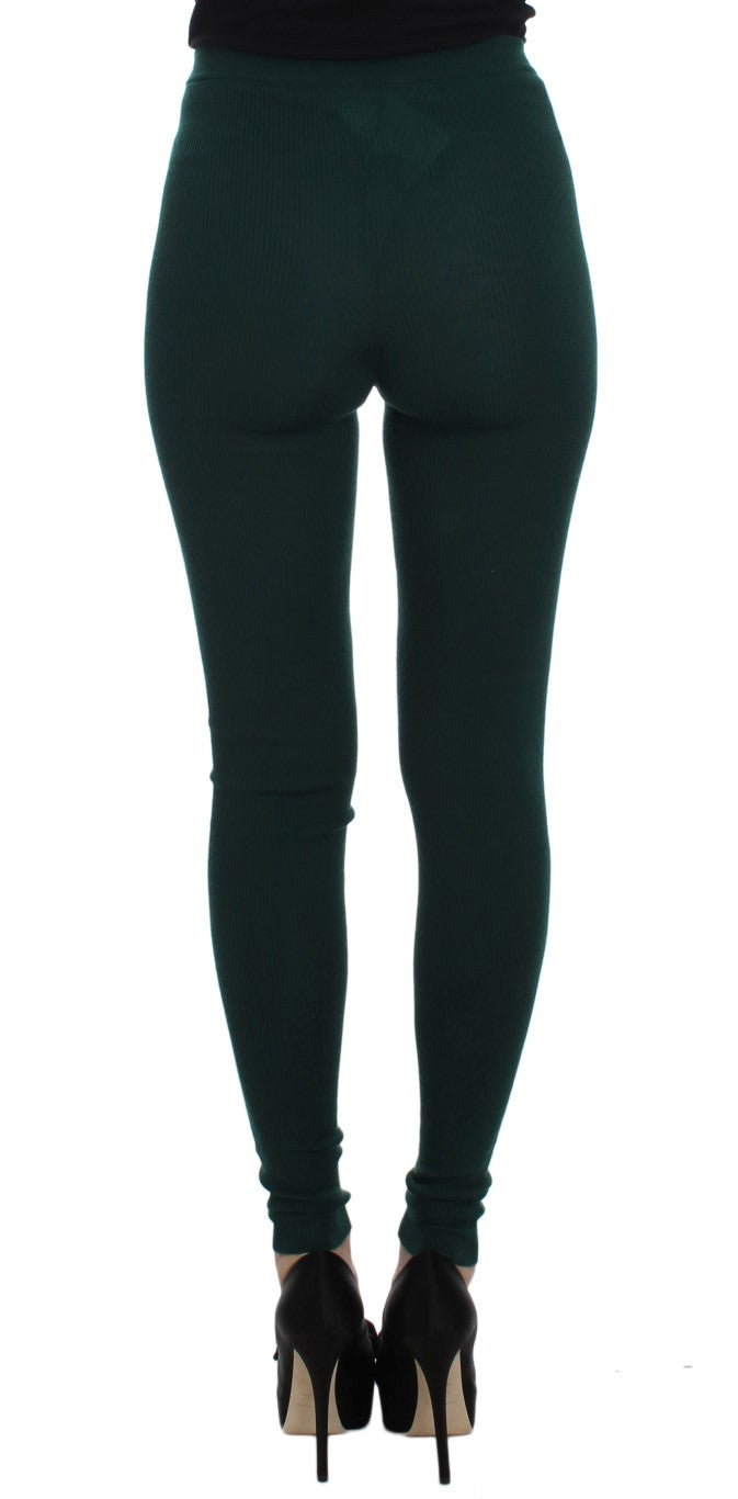 Dolce &amp; Gabbana Grüne Stretch-Strumpfhose aus Kaschmir