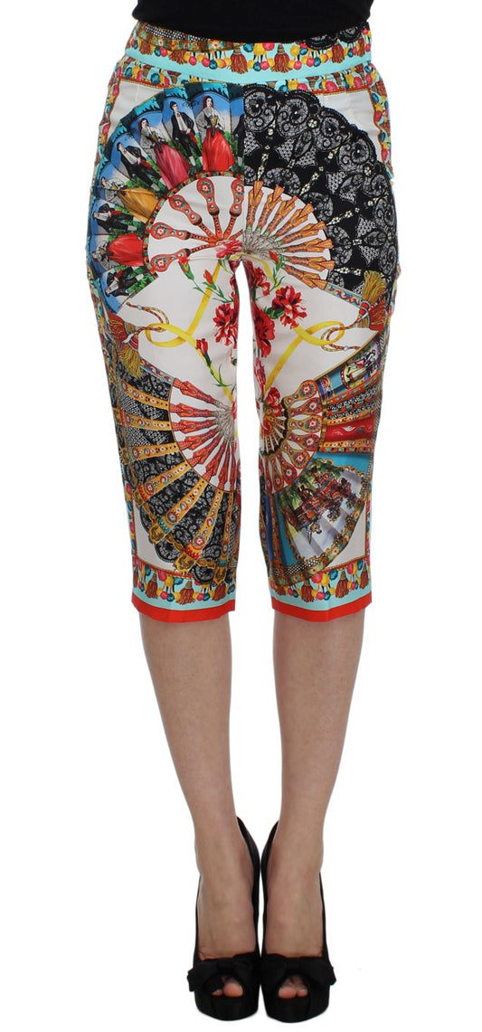 Dolce &amp; Gabbana Mehrfarbige Majolika-Hose aus sizilianischer Seide