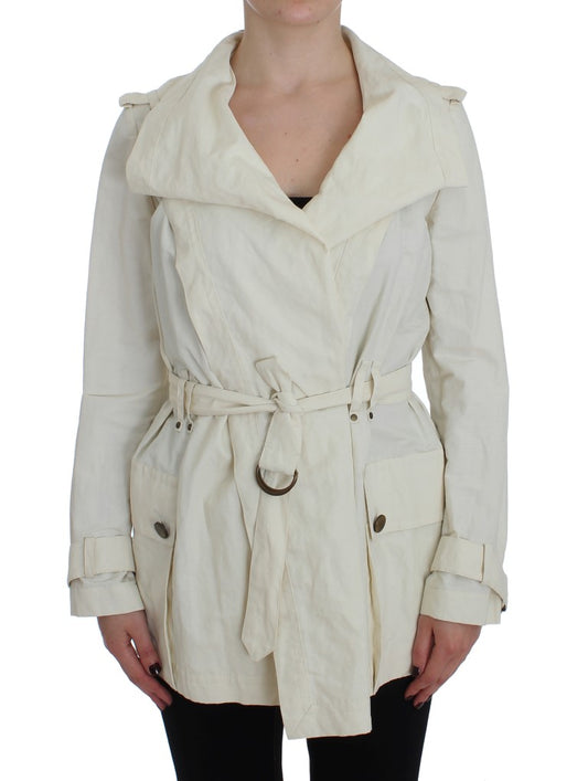 PLEIN SUD – Weiße Trenchcoat-Jacke