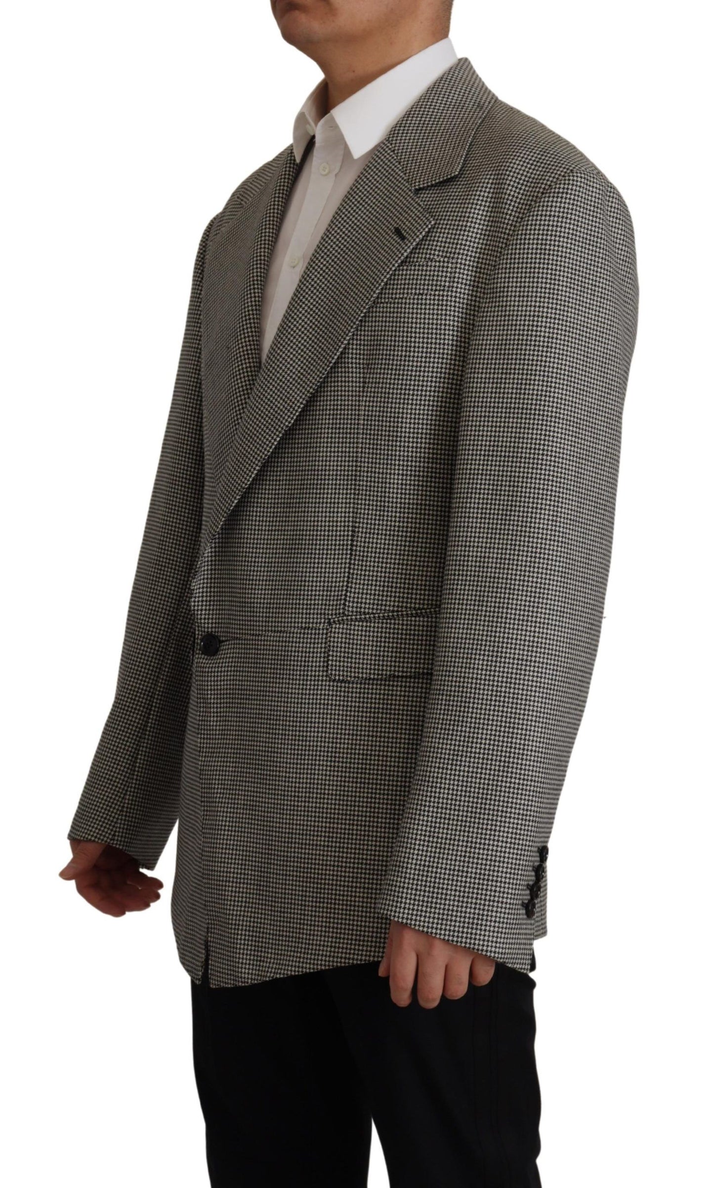Dolce &amp; Gabbana Grau karierter einreihiger Blazer