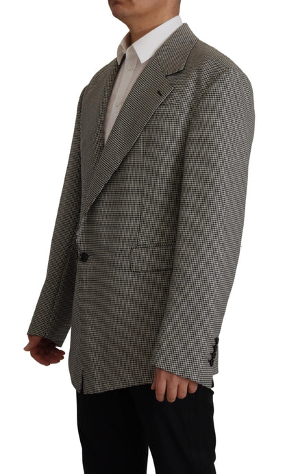 Dolce &amp; Gabbana Grau karierter einreihiger Blazer