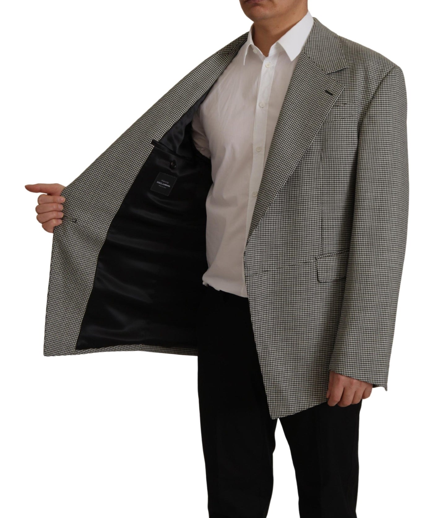 Dolce &amp; Gabbana Grau karierter einreihiger Blazer