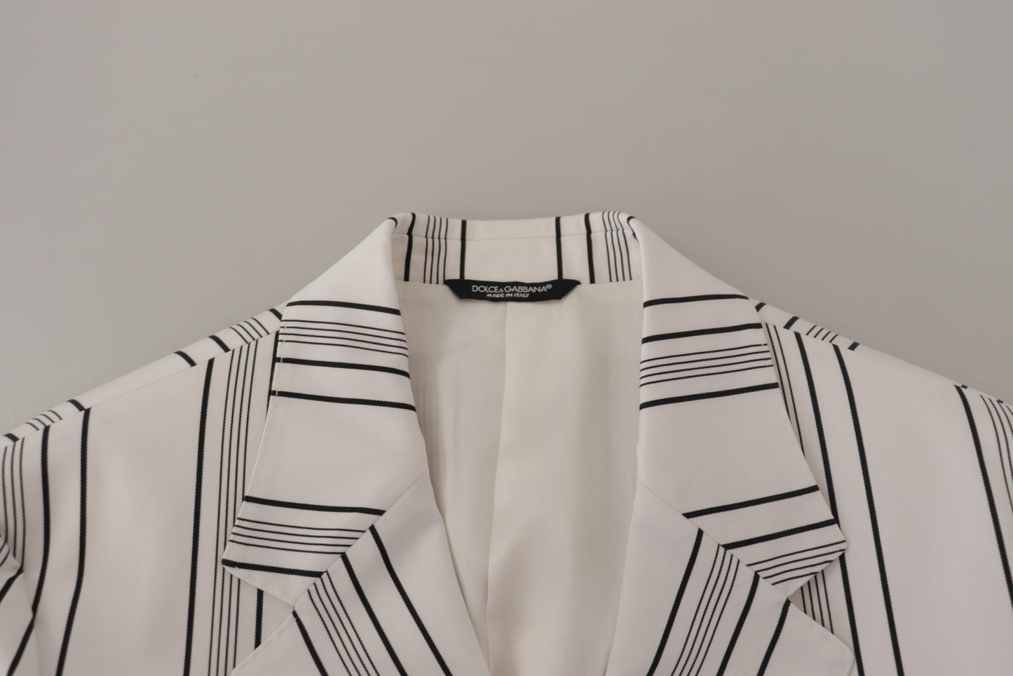 Dolce &amp; Gabbana – Einreihiger Blazer aus Baumwolle mit weißen Streifen