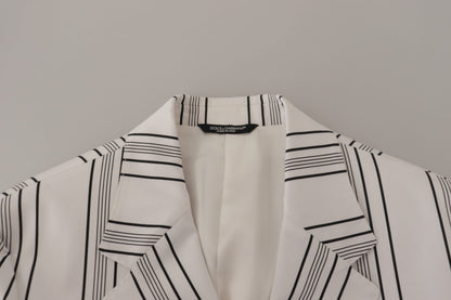 Dolce &amp; Gabbana – Einreihiger Blazer aus Baumwolle mit weißen Streifen