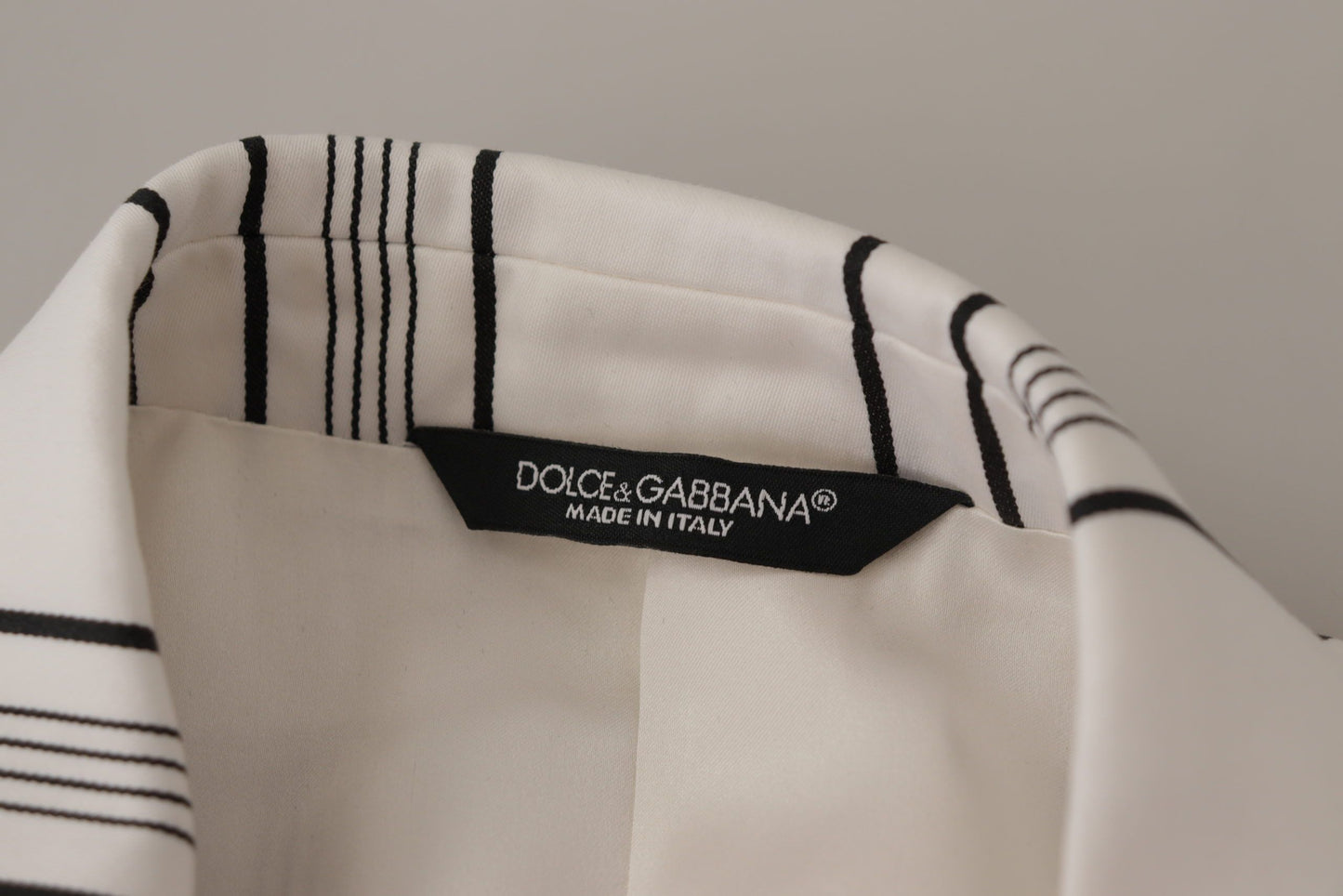 Dolce &amp; Gabbana – Einreihiger Blazer aus Baumwolle mit weißen Streifen