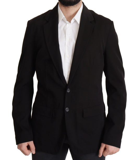Dolce &amp; Gabbana – Einreihiger Blazer aus schwarzer Wolle