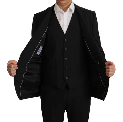 Dolce &amp; Gabbana Schwarze Jacke Weste 2 Stück MARTINI Blazer