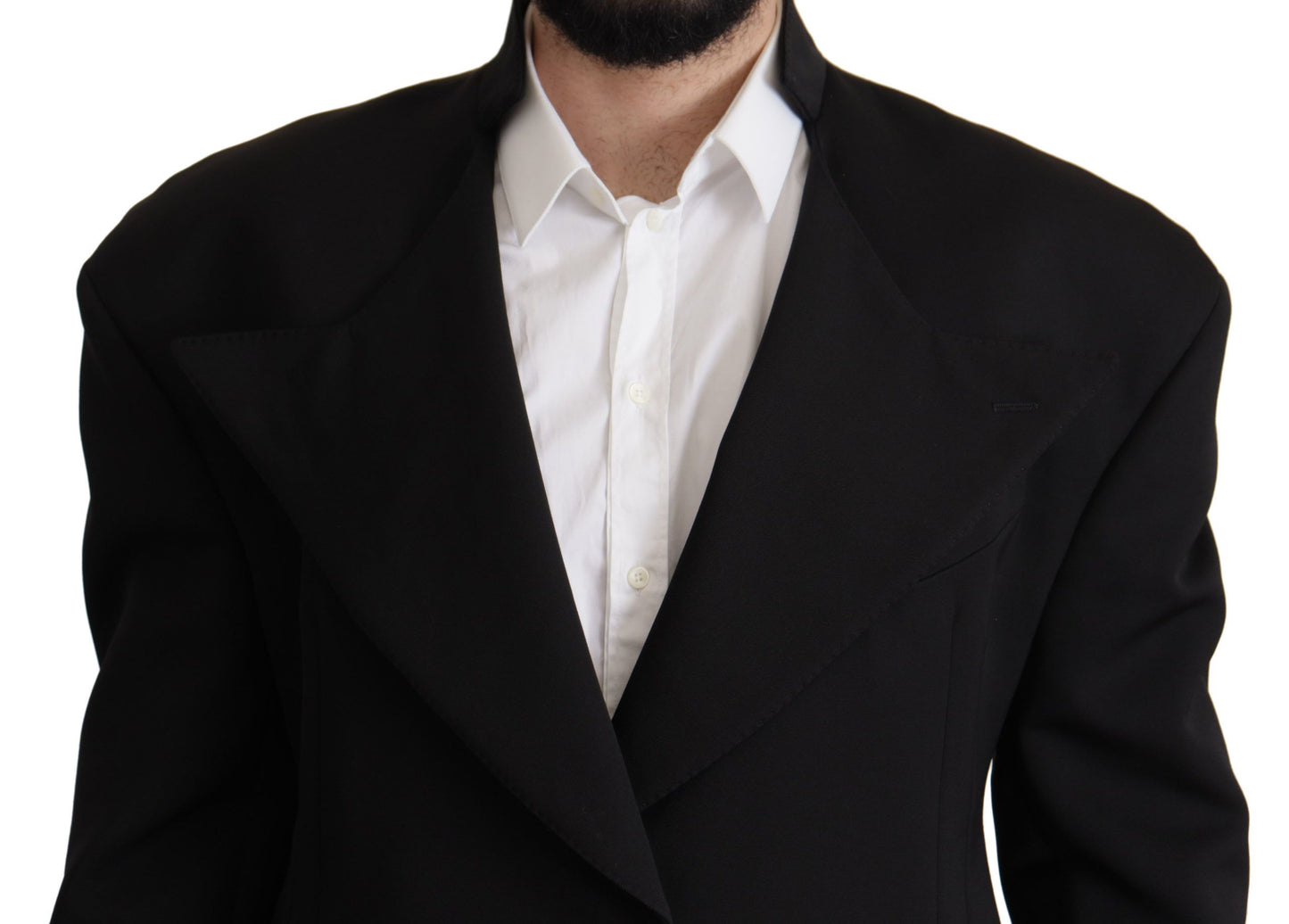 Dolce &amp; Gabbana – Einreihiger Blazer aus schwarzer Wolle