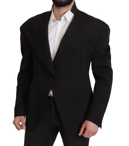 Dolce &amp; Gabbana – Einreihiger Blazer aus schwarzer Wolle