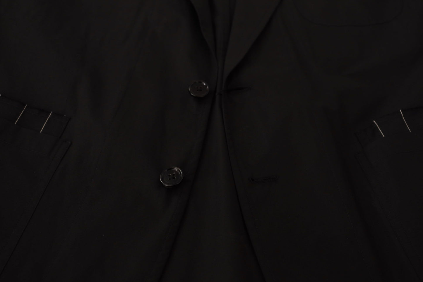 Dolce &amp; Gabbana – Einreihiger Blazer aus schwarzer Baumwolle