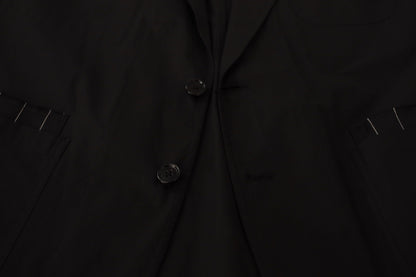 Dolce &amp; Gabbana – Einreihiger Blazer aus schwarzer Baumwolle