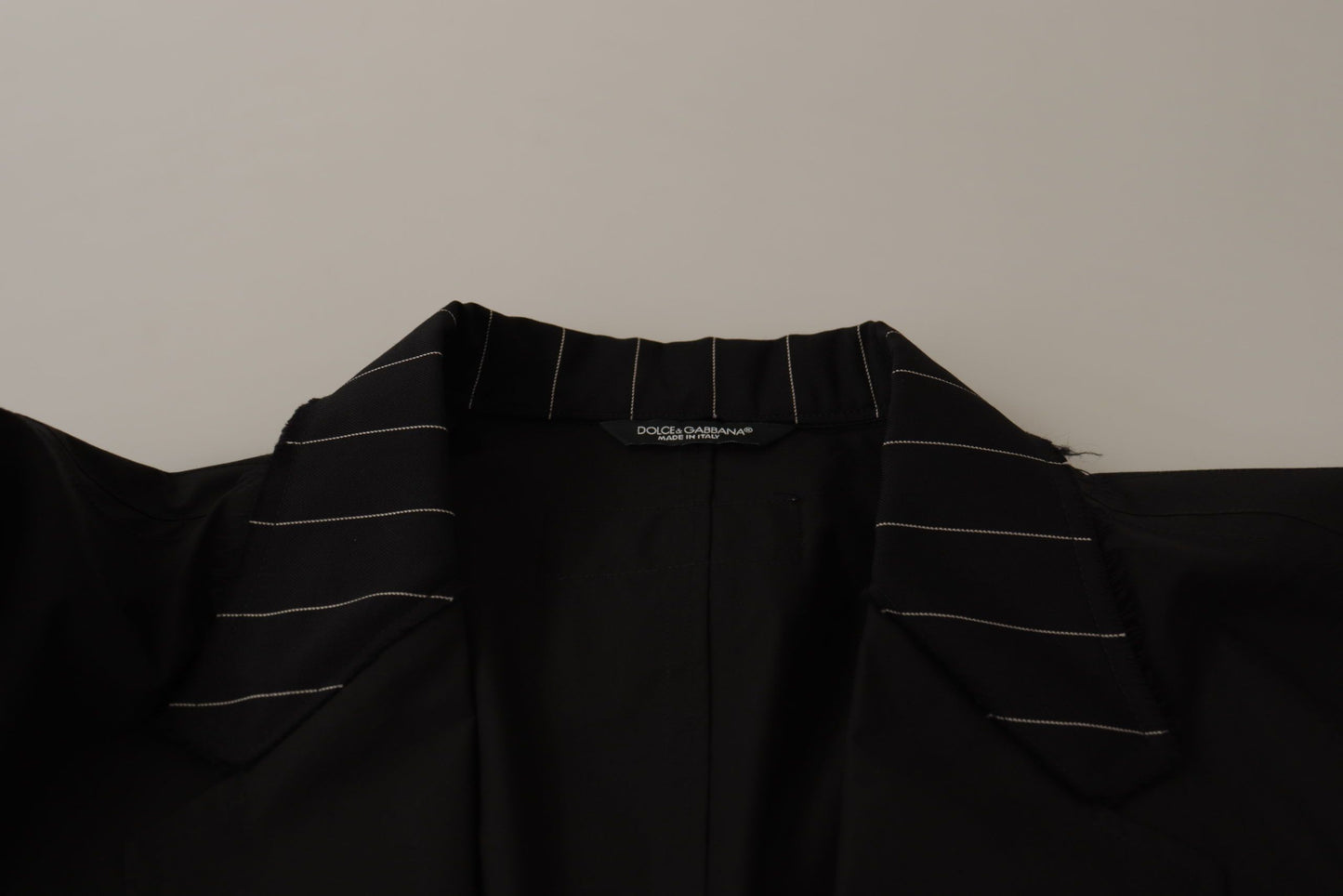 Dolce &amp; Gabbana – Einreihiger Blazer aus schwarzer Baumwolle